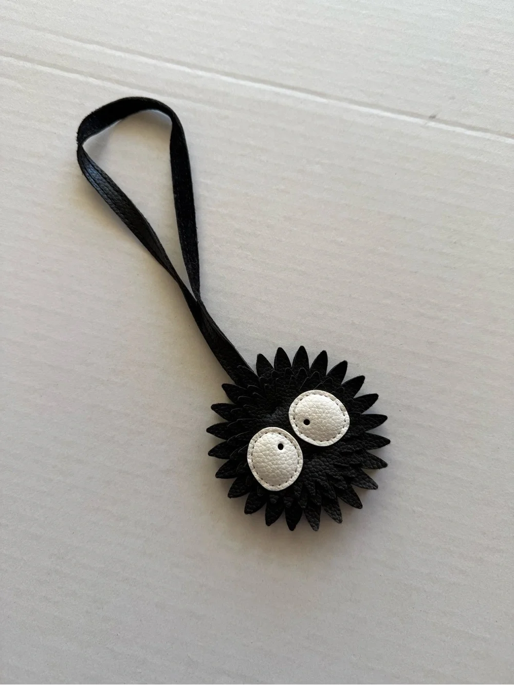 Black Spiky Cartoon Character Kids Bag Charm with White Eyes